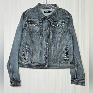 Earl Jeans Denim Bling Jacket,  Sz L